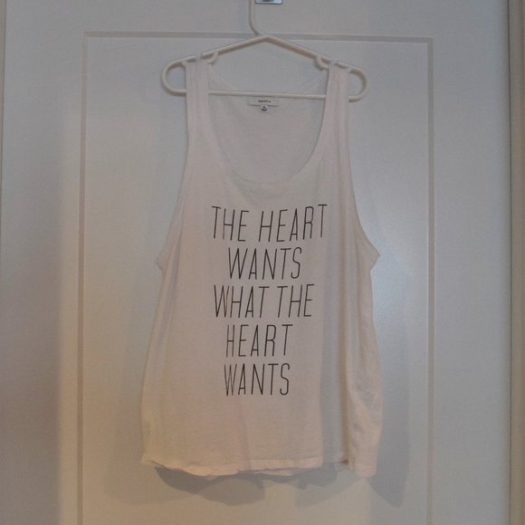 Aritzia Talula Heart Wants Tank Top White - Picture 2 of 4